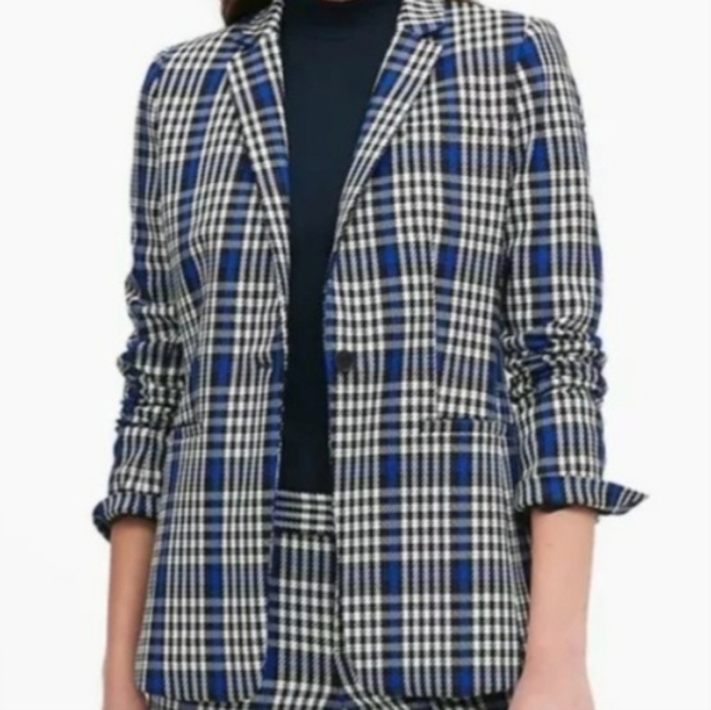 Banana Republic Long & Lean Plaid  Women's Blazer Size 6 Business Corporate - Picture 2 of 14